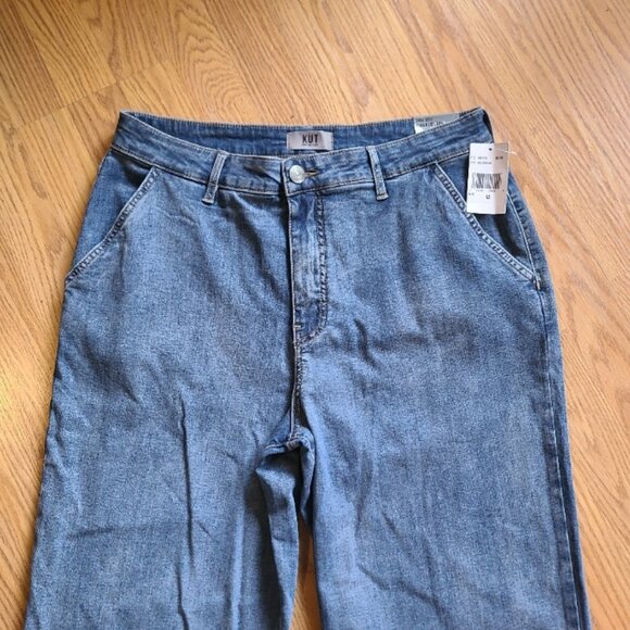 NEW NWT! KUT FROM THE KLOTH CHARLOTTE HIGH RISE STRAIGHT LEG TROUSER JEANS sz 12 - Picture 3 of 8